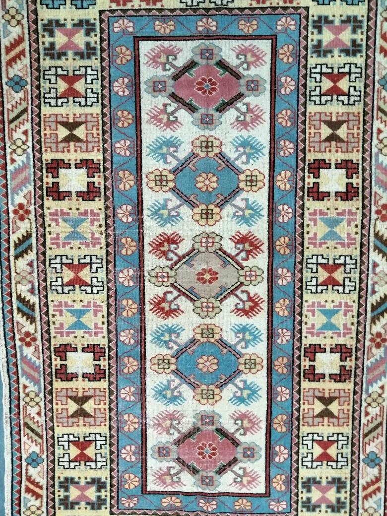 6.4 x 3.9 VINTAGE Rug  Hand Made Runner Rug, Oushak Runner Rug, Rustic Rug, Bohemian Rug, Rug Runner, Turkish Rug, Farmhouse Rug