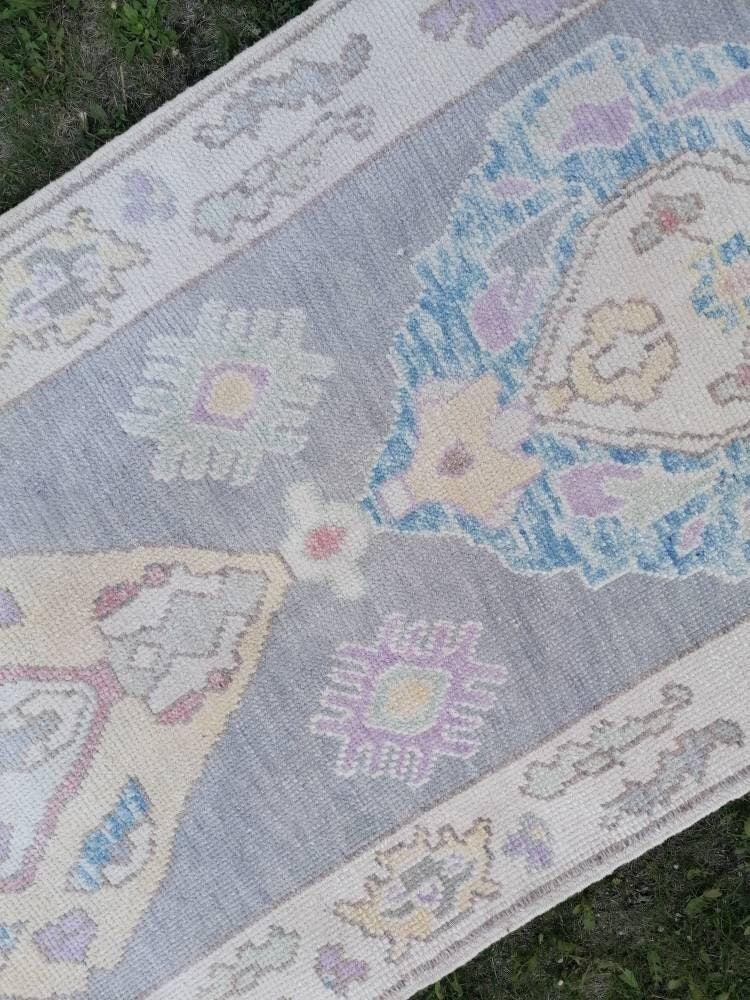 2'11x13'4 oushak wool runner, turkish oushak new production handmade rug, hallway runner rug