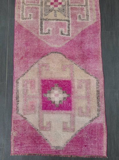 Handmade Runner Rug 2.4 x 8.2 Turkish Runner Rug Vintage Runner Rug Hallway Runner Rug Muted Kitchen Runner Rug Muted Persian Runner