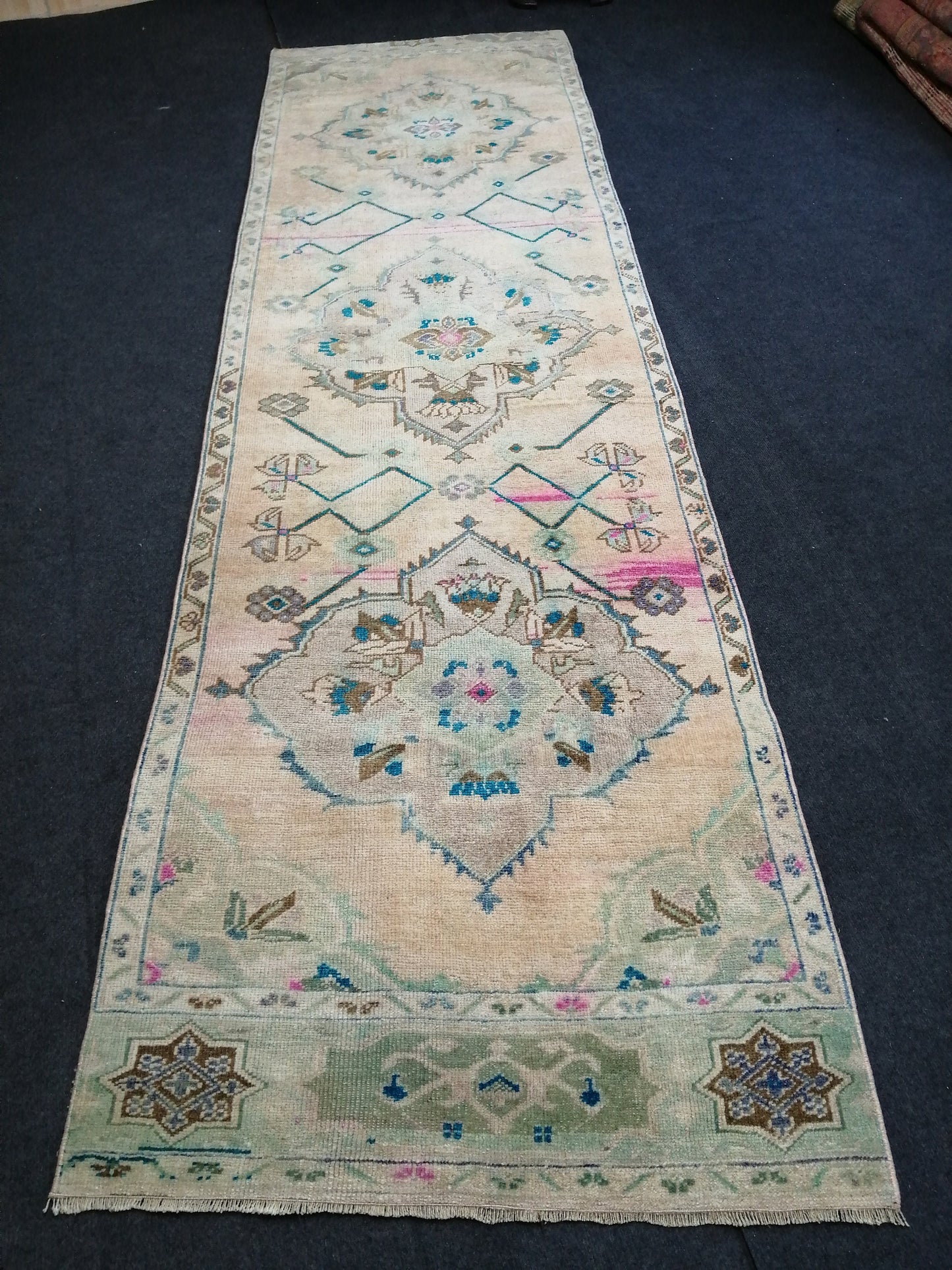 10.8 x 3 Oushak Runner Rug Turkish Runner Rug Vintage Runner Rug Hallway Runner Rug Kitchen Runner Rug Oriental Runner Rug Wool Oushak Rug
