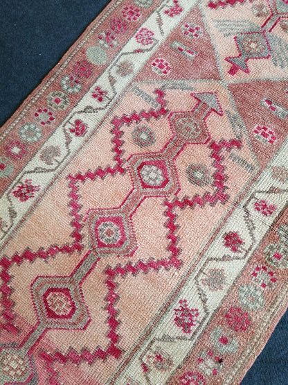 3x11 Turkish RUNNER Rug, Oushak Runner Rug, Oushak Rugs, Wool Oushak Muted Rugs, Runner Rug, Vintage Runner Rug, Hand Made Rug Runner