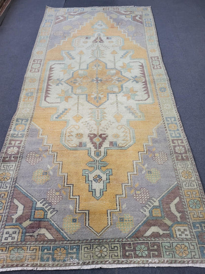 Vintage Rug, Handmade 4 x 8.4 Rug, Oushak Rug, Turkish Rug, Persian Rug, Vintage Rug, Wool rug, Oriental Rug