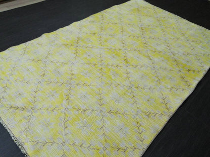 Vintage RUG TURKISH Rug 7.3 x 4.5 Oushak Rug Vintage Oushak Rug Vintage Rug Muted Boho Rug Hand Made Rug Vintage Neutral Rug