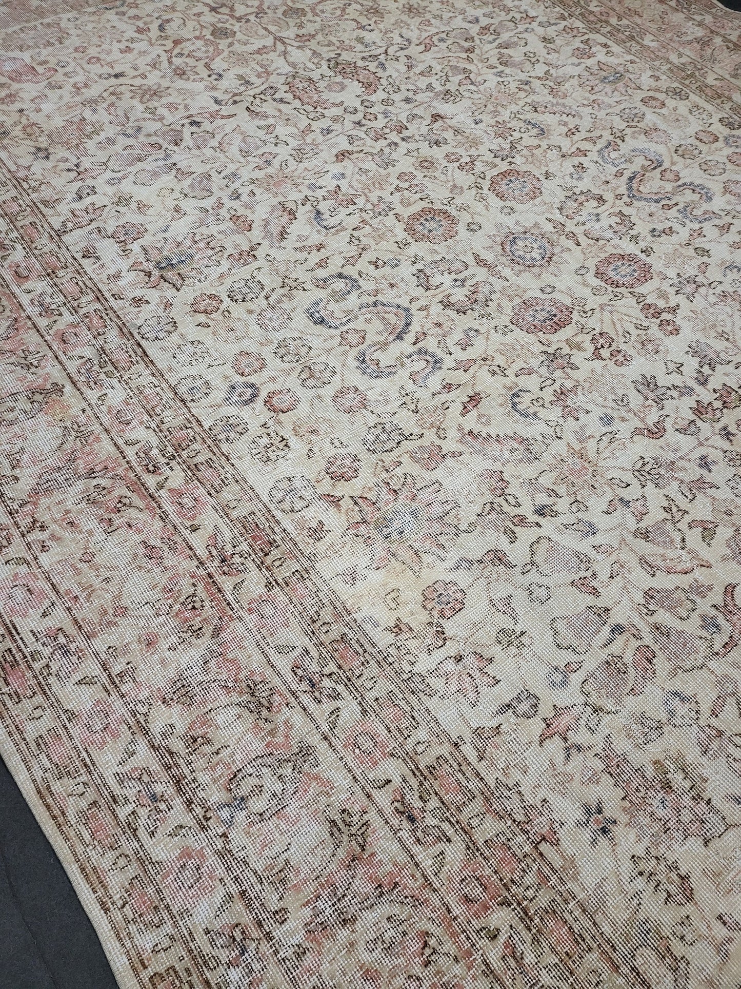 Large OUSHAK RUG, TURKISH Oushak 8.2 x 11.9 Rug, Distressed Rug, Vintage Persian Rug, Wool Oriental Rug, Handmade Rug, Vintage Muted Rug