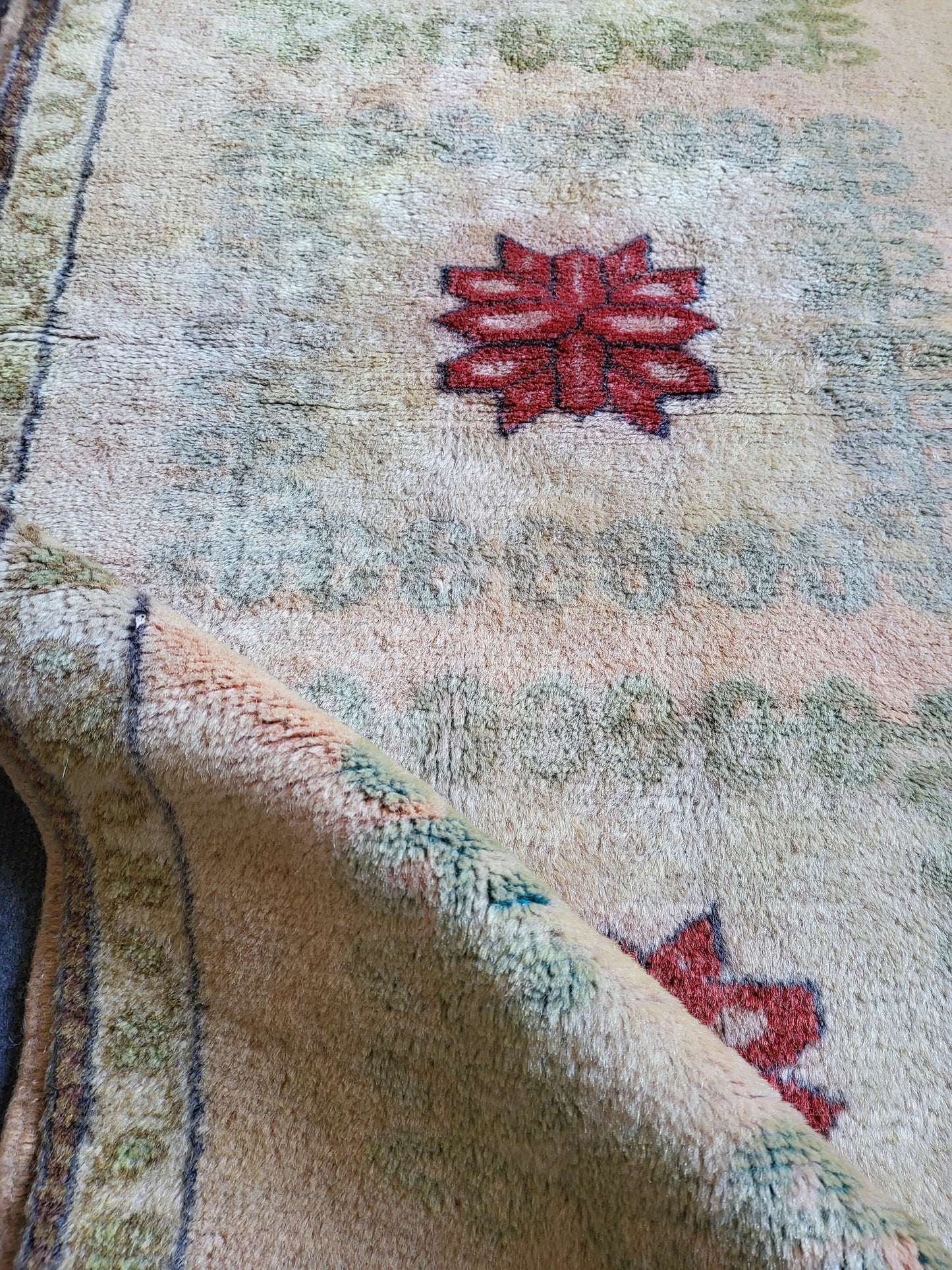 Handmade Muted Rug, Hand Knotted 2.3 x 4.2 Rug, Oushak Rug, Rustic Rug, Vanity Rug, Turkish Rug, Farmhouse Rug, Vintage Rug, Wool rug