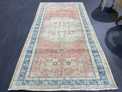 Vintage Rug, TURKISH 2.9 x5.5 Rug,  HANDMADE Rug, Fine Hand Knotted Oushak Rug, Persian Rug Oriental Rug, Quality Rug