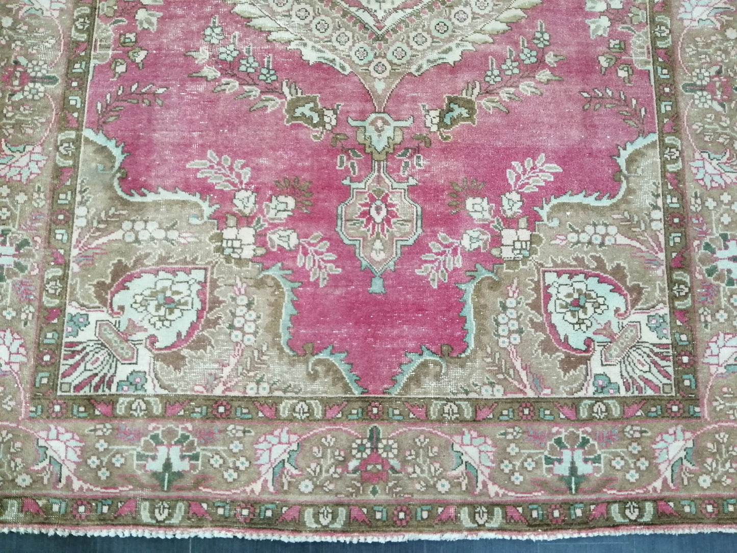 Vintage Persian Rug 6.5 x 9.6 Vintage Oriental Rug Handmade Persian Rugs Traditional Rug, Living room Rug, Vintage Oushak Rug, Wool Rug