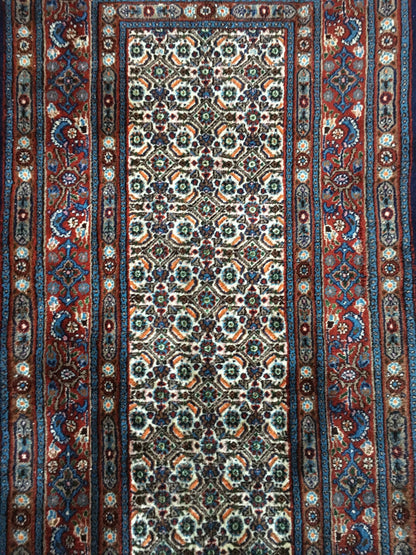 3x6 feet vintage wool long runnner rug, handmade blue kitchen floor long runner, bedroom area mini runner, bathroom mini runner,bohemian rug