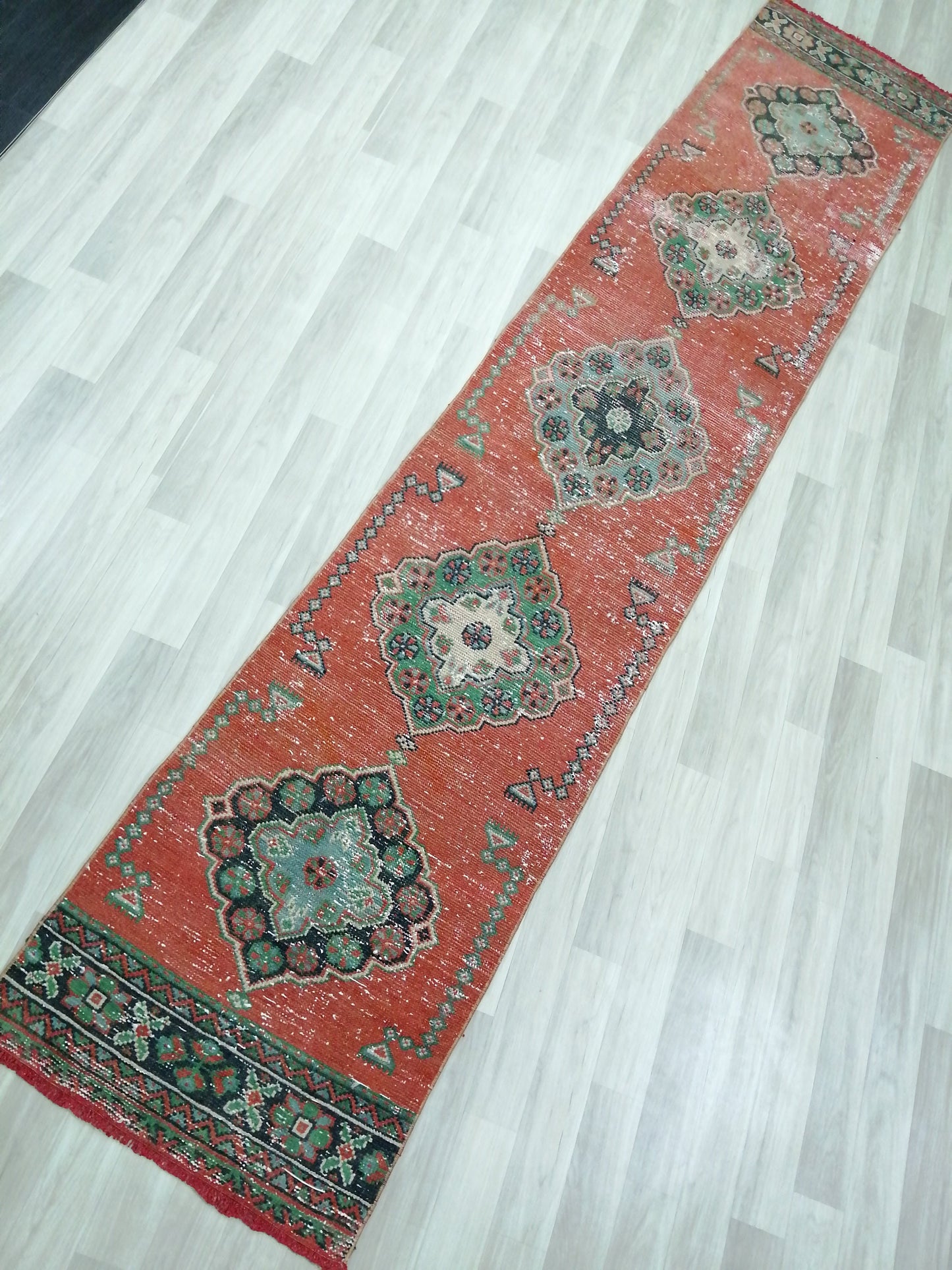 11.6 X 2.4 Oushak Runner Rug Turkish Runner Rug Vintage Runner Rug Hallway Runner Rug Kitchen Runner Rug Wool Runner Rug Wool Oushak Rug