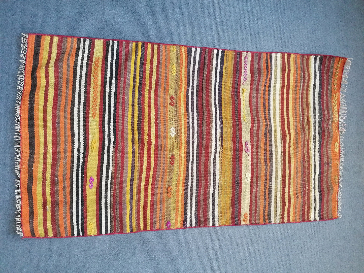 4'2x2'4 flat woven rugs, hand made flatweave rug, oushak rug, rustic rug, bohemian rug, rug runner, turkish rug, farmhouse rug, vintage rug