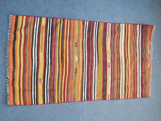 4'2x2'4 flat woven rugs, hand made flatweave rug, oushak rug, rustic rug, bohemian rug, rug runner, turkish rug, farmhouse rug, vintage rug