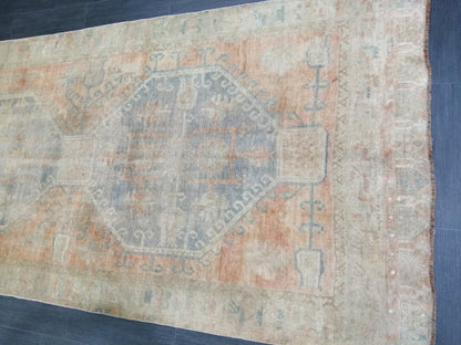 4.3 x 11.9 Faded Oushak Runner Rug Turkish Runner Rug Vintage Runner Rug Hallway Runner Rug Kitchen Runner Rug Wool Runner Rug Wool Oushak