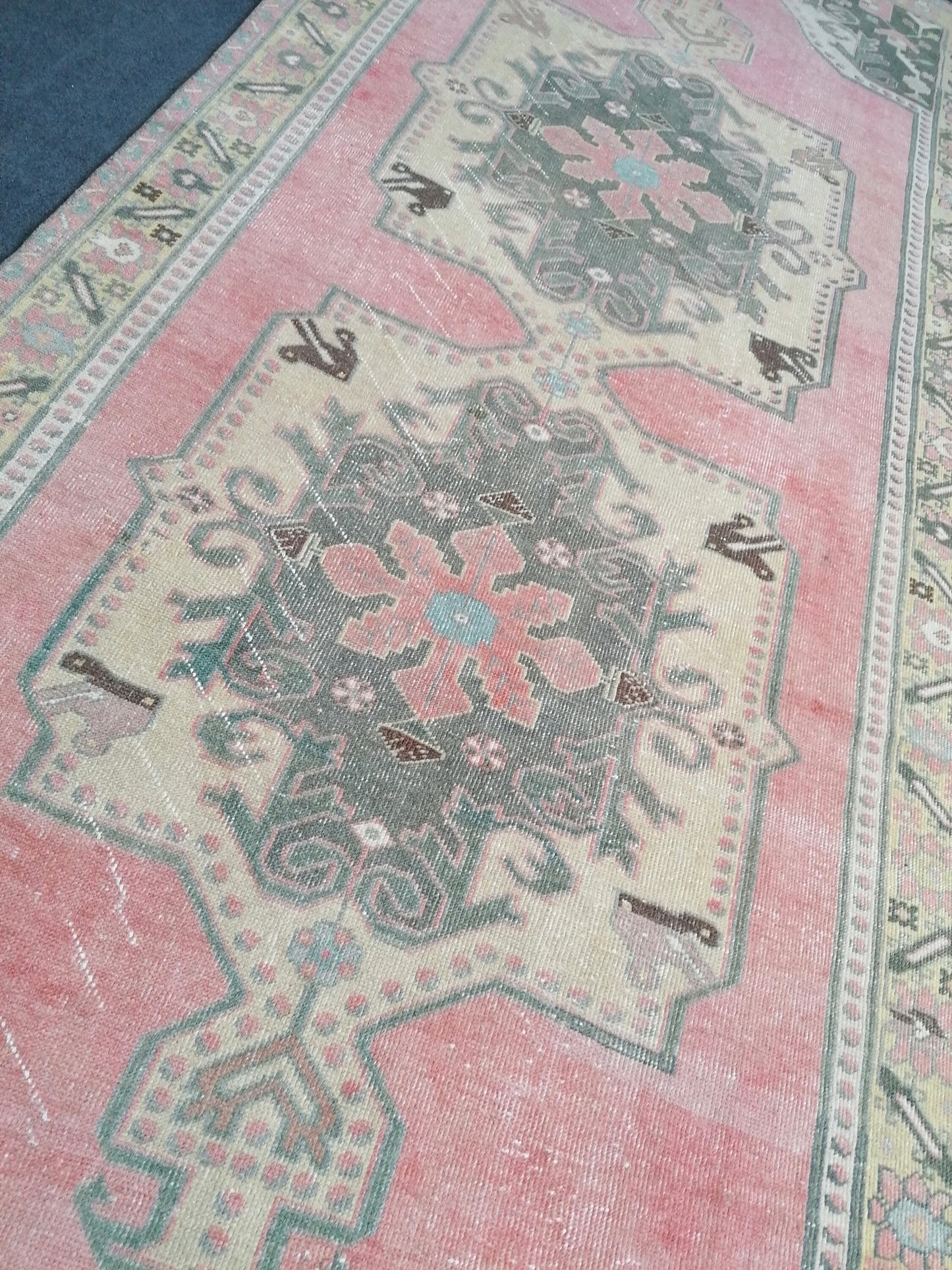 4.8 x 1.3 runner rug, turkish runner rug, vintage runner, kitchen runner, hallway runner rug ,oushak runner