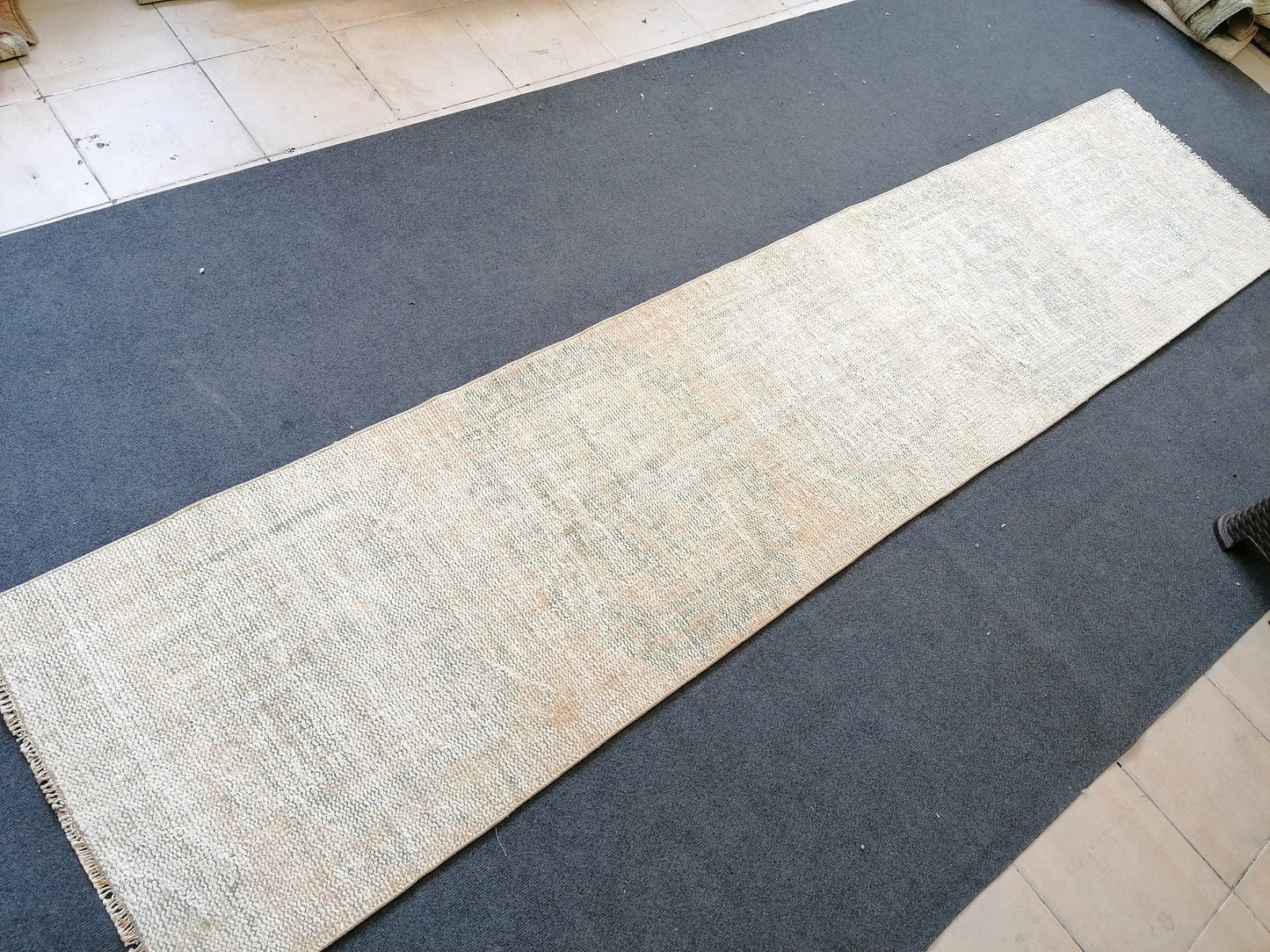 11x2'5  distressed runner rug turkish runner rug muted vintage runner rug faded hallway runner rug kitchen runner rug wool runner rug