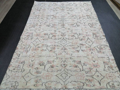 Muted Vintage RUG TURKISH Large Rug 5.5 x 8.3 Oushak Rug Vintage Oushak Rug Vintage Rug Muted Faded Rug Hand Made Rug Vintage Neutral Rug