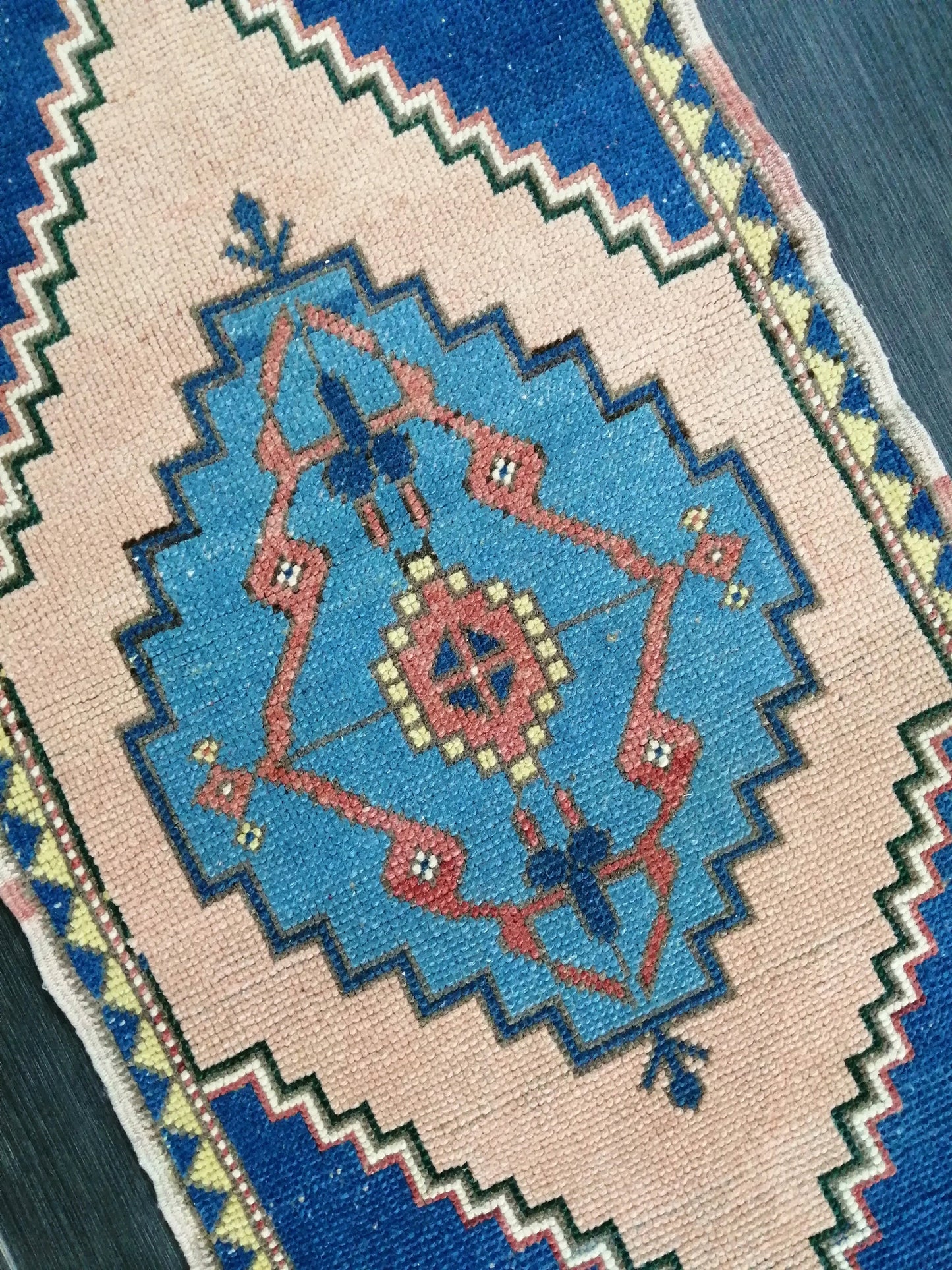 Vintage Turkish Rug 4 x 1.9 Mini Rug Small Area Rug Turkish Rug Oushak Rug Hand Made Rug Vintage Rug Doormat