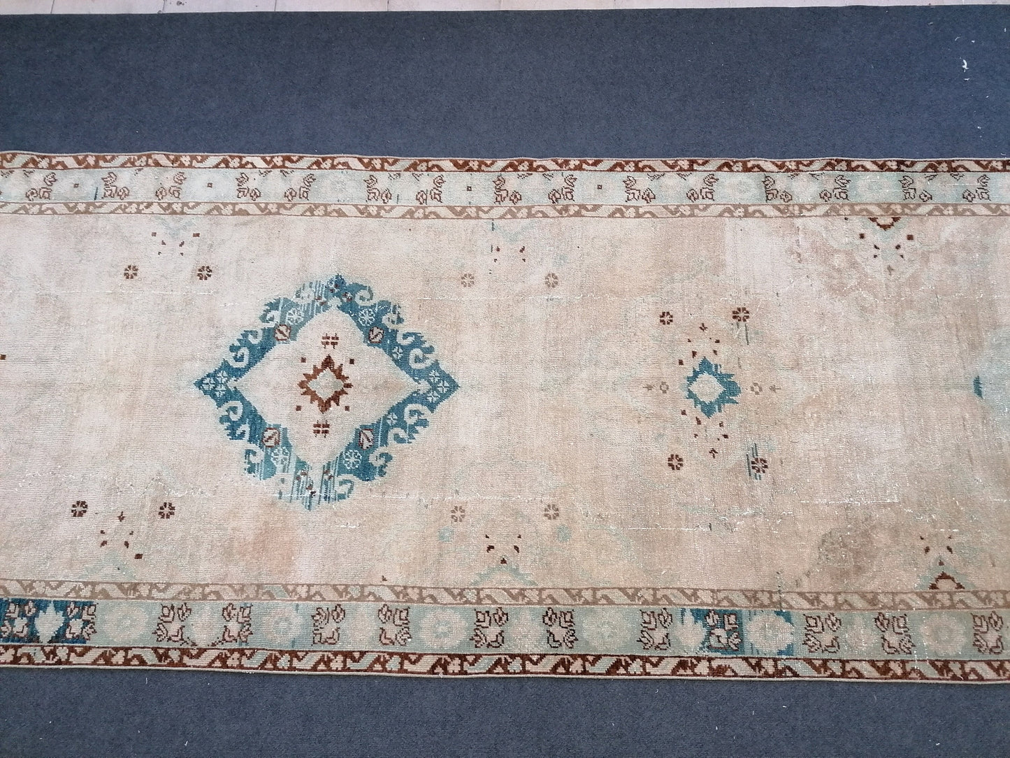 13'3x4'3 vintage runner rug,kitchen runner rug,hallway runner
