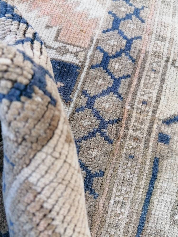 Oushak turkish wool rug 5'6x7'6 pastel vintage handmade rug, living room rug