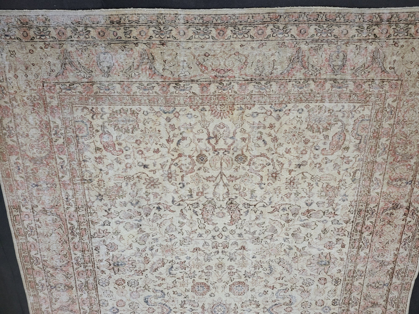 Large OUSHAK RUG, TURKISH Oushak 8.2 x 11.9 Rug, Distressed Rug, Vintage Persian Rug, Wool Oriental Rug, Handmade Rug, Vintage Muted Rug