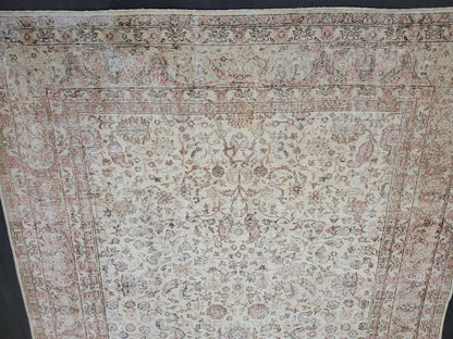 Large OUSHAK RUG, TURKISH Oushak 8.2 x 11.9 Rug, Distressed Rug, Vintage Persian Rug, Wool Oriental Rug, Handmade Rug, Vintage Muted Rug