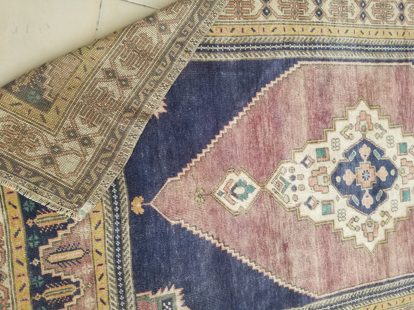 Oushak wool rug,turkish rug 4'9x8'5 vintage rug, unique hand made rug kitchen rug bohemian rug