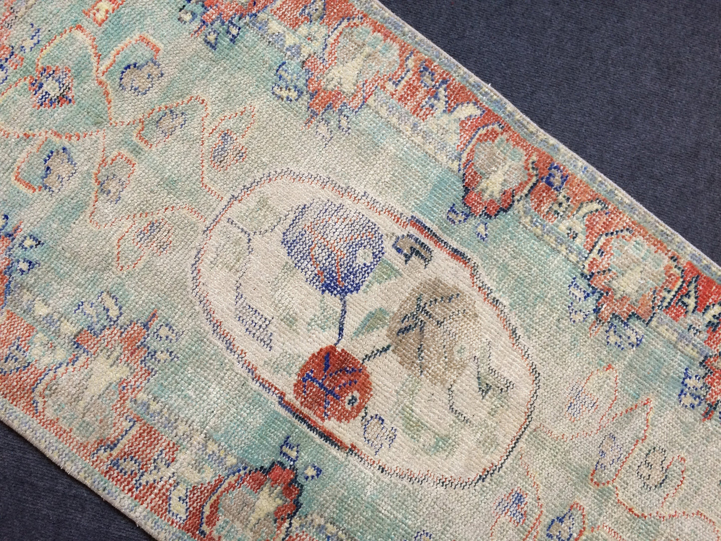 2.4 x 4.9 VINTAGE RUG TURKISH Rug Distressed Rug Oushak Rug Handmade Rug Hand Knotted Rug