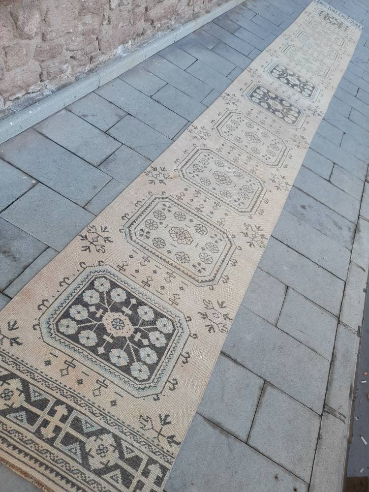 XL Wool Handmade Runner Rug 2.9 x 23 Long TURKISH Runner Rug Vintage Runner Rug Oriental Runner Rug Staircase Runner rug Hand Knotted Runner