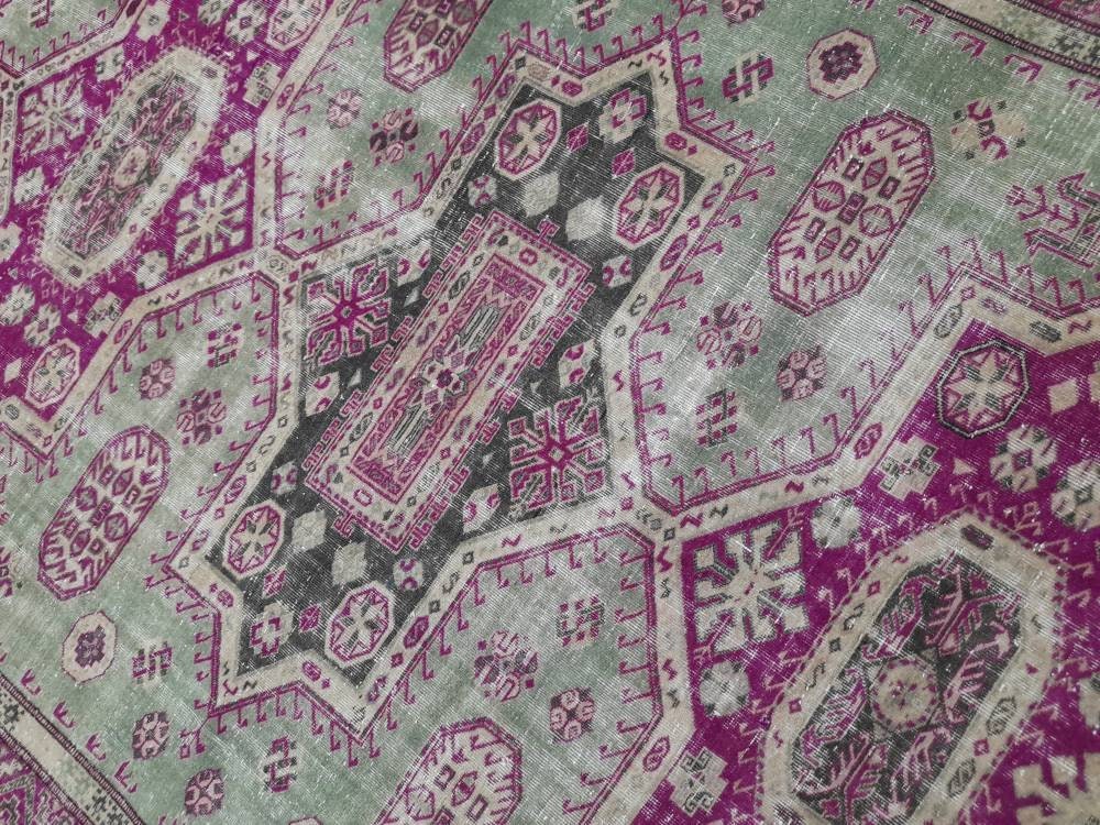 Large Area  Muted Persian RUG 7.5 x 10.5 Vintage Rug Vintage Wool Rug Wool Distressed Rug Hand Made Rugs Vintage Turkish Rug 8x11