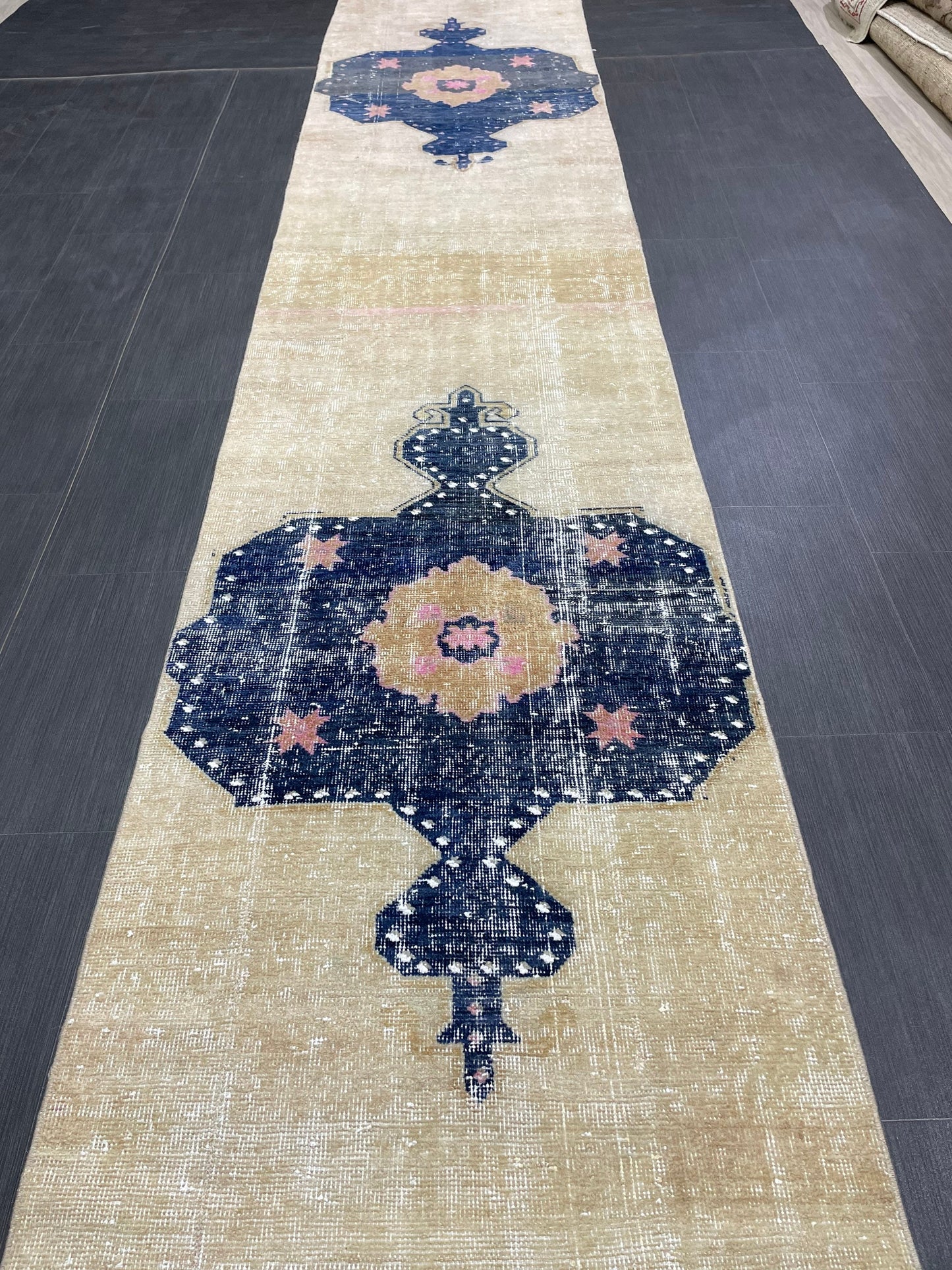 XL Wool Handmade Runner Rug 2.9 x 16.6 TURKISH Runner Rug Vintage Runner Rug Extra Long Runner Rug Staircase Runner rug Hand Knotted Runner