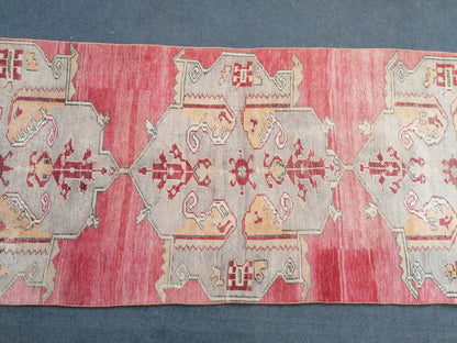 12'x3'6 vintage hallway runner rug,unique hand made runner kitchen runner rug