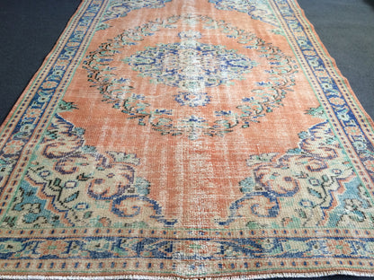 Vintage Rug Turkish Rug Oushak  Rug Bohemian Rug Living Room Rug Wool Oushak Rug Hand Made Rug