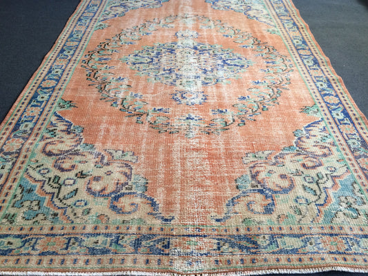 Vintage Rug Turkish Rug Oushak  Rug Bohemian Rug Living Room Rug Wool Oushak Rug Hand Made Rug