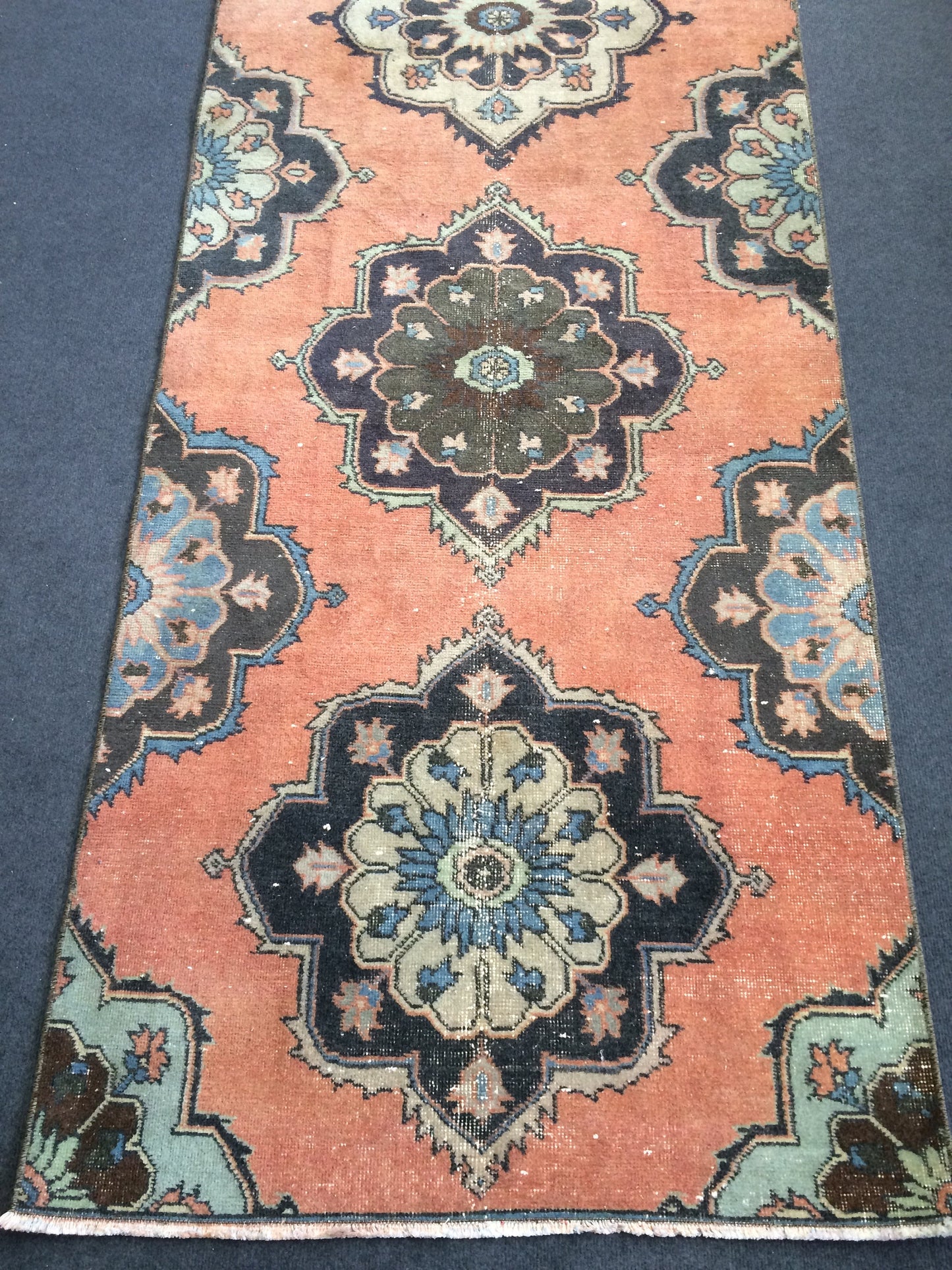 11.4 x 3.2 Turkish Runner Rug Vintage Runner Rug Hallway Runner Rug Oushak Runner Rug  Kitchen Runner Rug Wool Runner Rug Wool Oushak Rug