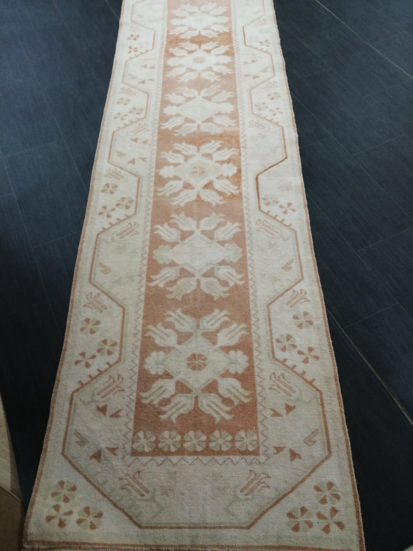 MUTED Staircase Runner 2.5 x 17 Turkish Runner Extra Long Vintage Runner Rug Hallway Runner Kitchen Runner Rug XL Wool Handmade Runner