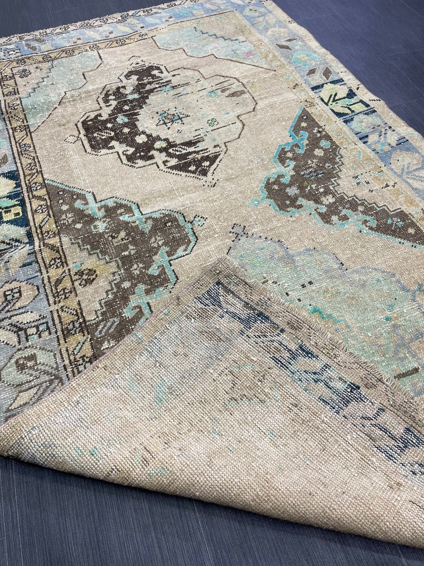 Muted 3.6 x 6 Rug Handmade Rug, Oushak Rug, Rustic Rug Hand Knotted Rug, Rug Runner, Turkish Rug, Farmhouse Rug, Vintage Rug, Wool rug