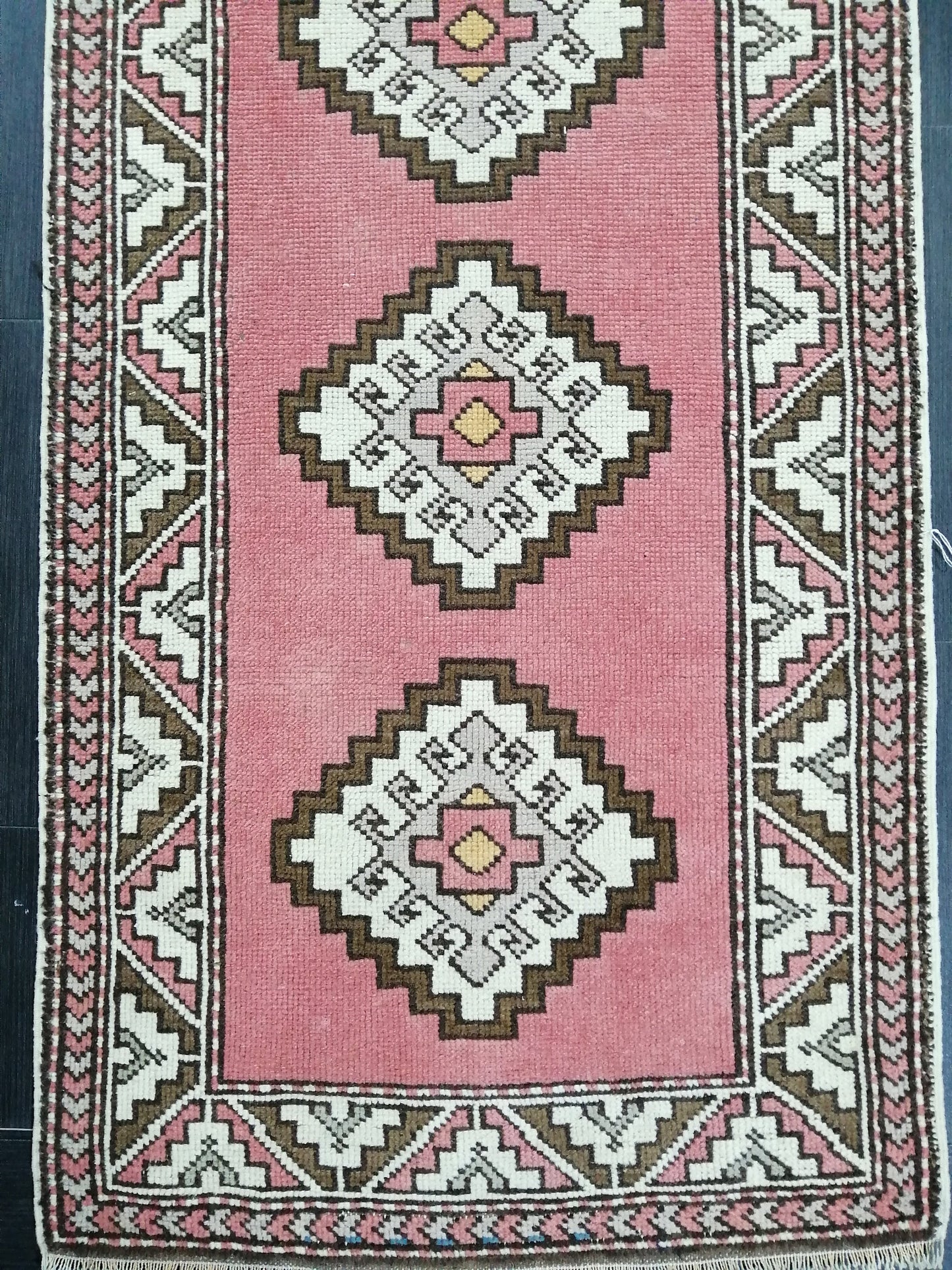 Pink Oushak Runner Rug 12.6 x 2.7 Vintage Runner Rug Wool Vintage Runner Hallway Runner Rug Kitchen Runner Rug New Hand Knotted Rug