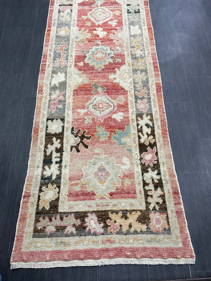 Turkish Oushak Runner 3 x 15.3 Turkish Runner Rug XL Vintage Runner Rug Long Hallway Runner Rug Kitchen Runner Stairs Runner