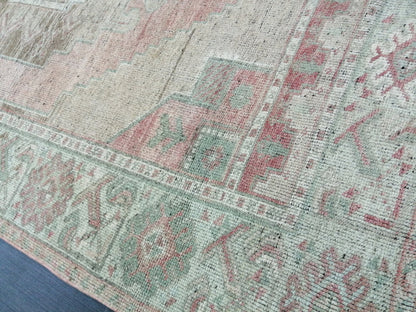 Muted Oushak Runner 4.8 x 10.5 Turkish Runner Rug Vintage Runner Rug Hallway Runner Rug Kitchen Runner Rug Wool Runner Rug Wool Oushak Rug