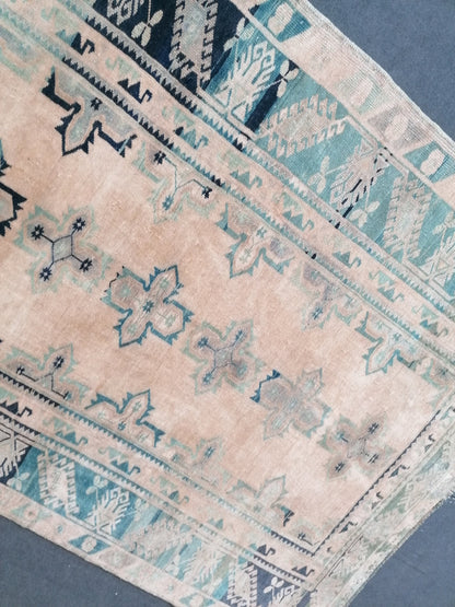 Muted oushak rug 5x8'10large turkish rug,vintage wool rug, hand made rug, living room rug