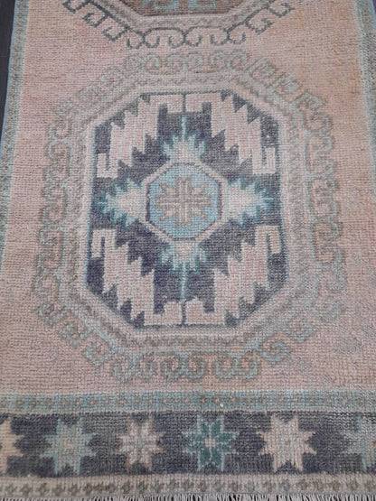Vintage Runner Rug 3 x 11.6 Turkish Runner Rug Handmade Runner Rug Hallway Runner Kitchen Runner Rug Wool Runner Rug Oriental Runner