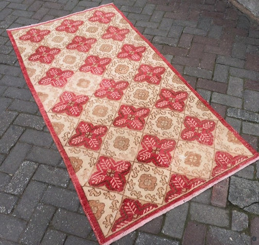 Vintage Rug Turkish  Rug, Bohemian Rug Oushak Rug