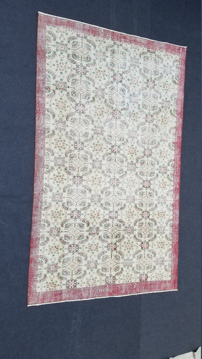 Oushak turkish rug, vintage rug, vintage oushak rug, vintage anatolian rug,kitchen runner rug unique hand made rug,bohemian rug 9'x5'6