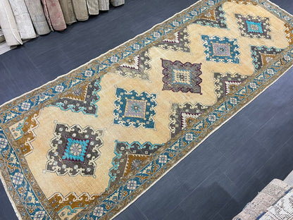 Vintage Handmade Vintage 5x13 Runner Oushak Runner Rug Turkish Runner Rug Vintage Runner Rug Star Kitchen Runner Natural Wool Runner