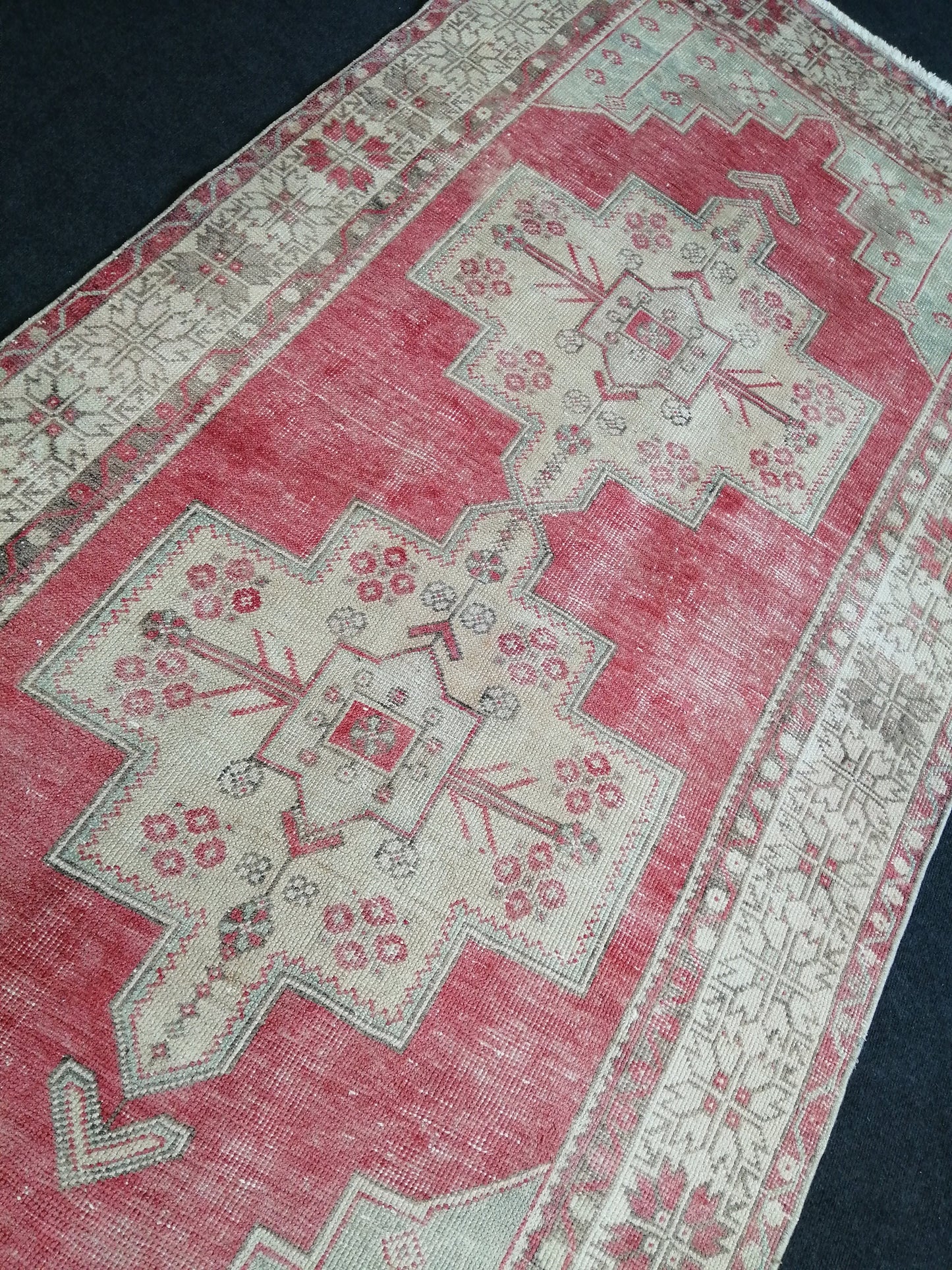 9.3 x 4.6   Oushak Runner Rug Turkish Runner Rug Vintage Runner Rug Hallway Runner Rug Kitchen Runner Rug Wool Runner Rug Wool Oushak Rug