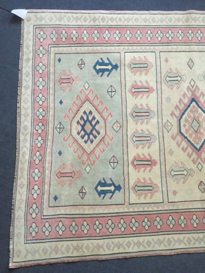 4x6 feet etnique design turkish bedroom rug, handmade kitchen floor rug, oushak bathroom area rug,persian motif large rug,hallway middle rug