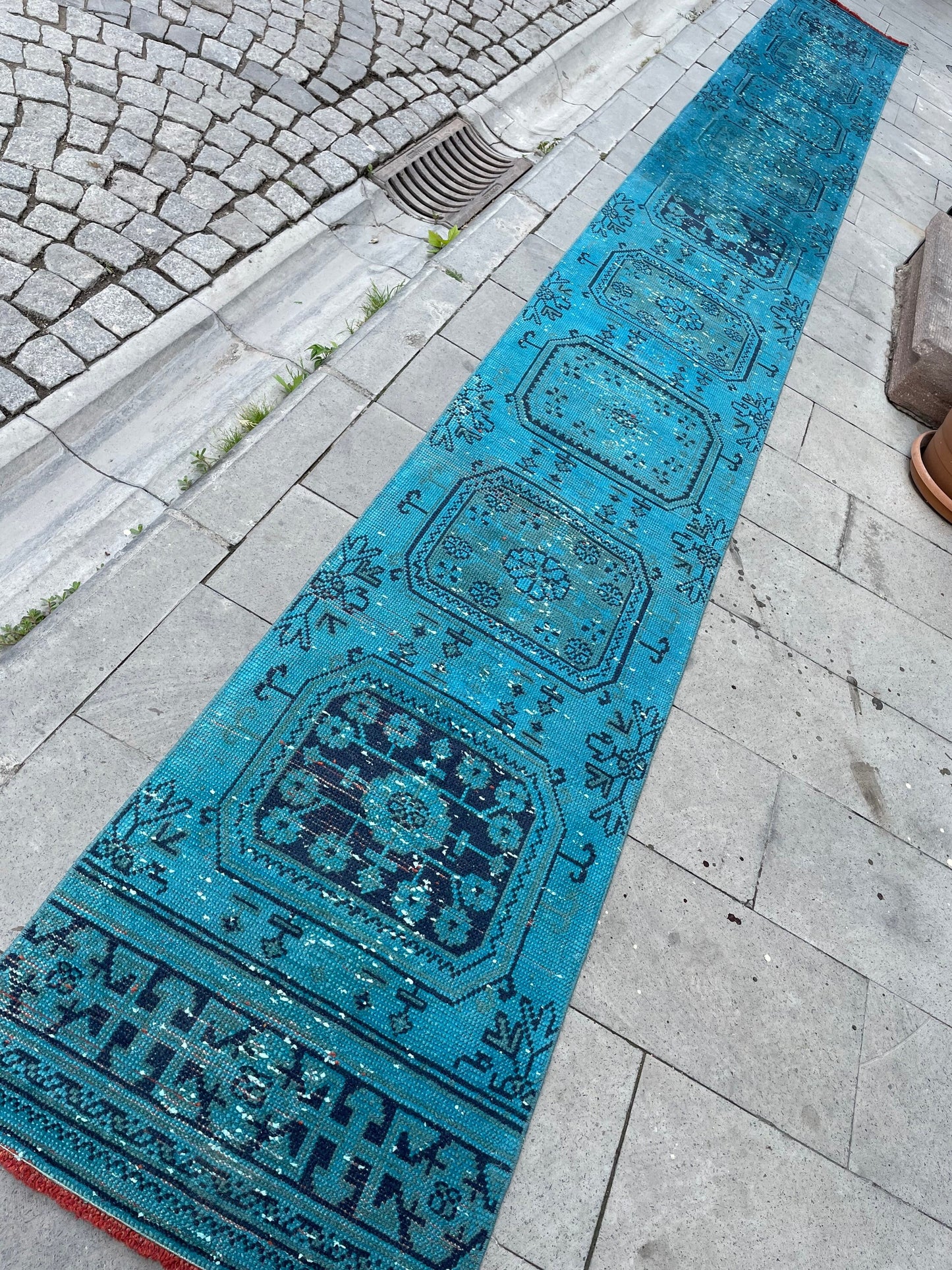 Extra Long Runner Rug Overdyed TURKISH 2 x 19.4 Runner Vintage Runner Rug Vintage XL Oriental Runner Rug Staircase Runner rug