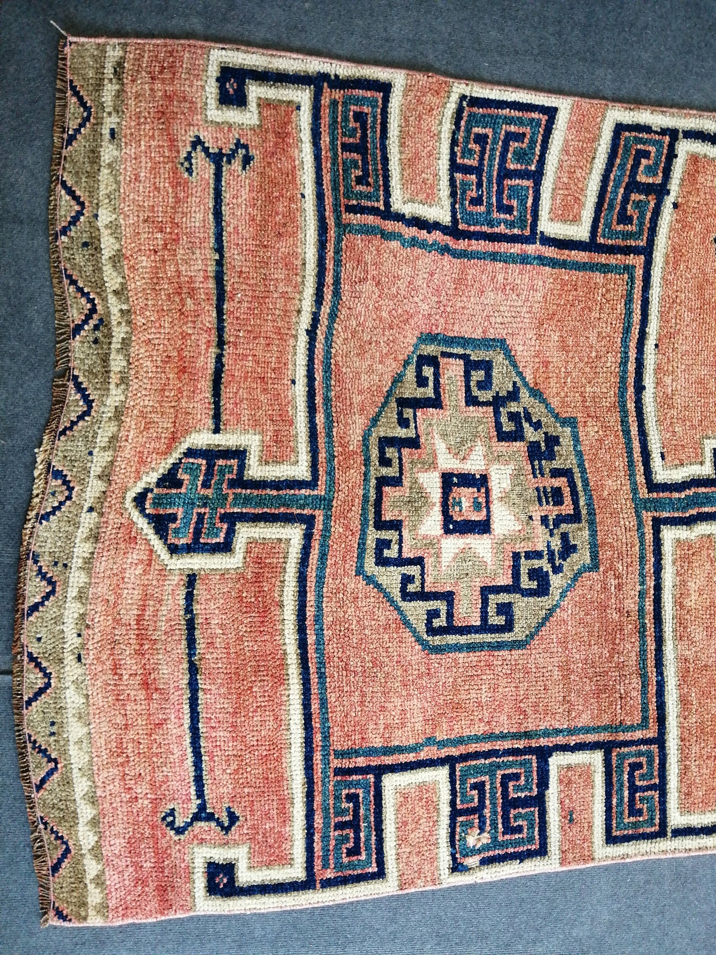 4.3 x 12.7 Large OUSHAK RUG TURKISH Oushak Rug Vintage Oushak Runner Rug Vintage Runner Rug Wool Oushak Rug Handmade Rug Hand Knotted Rug