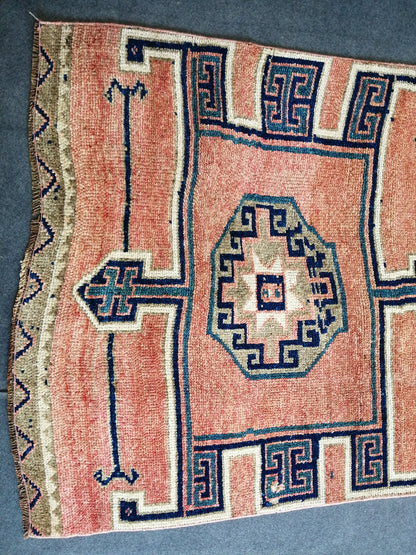 4.3 x 12.7 Large OUSHAK RUG TURKISH Oushak Rug Vintage Oushak Runner Rug Vintage Runner Rug Wool Oushak Rug Handmade Rug Hand Knotted Rug