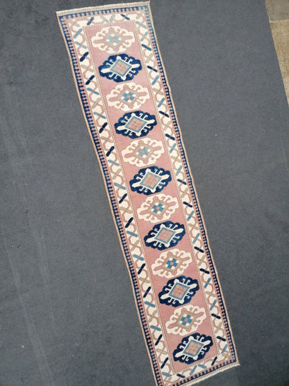 2'10x11'4 runner wool rug, vintage handmade runner,hallway runner rug, kitchen runner rug, oushak turkish runner rug