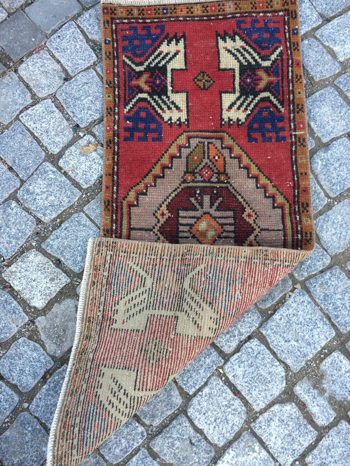 Vintage SMALL AREA TURKISH  Rug,Bohemian Rug,Turkish Rug,Antique Rug,Oushak antique Rug,Hand woven Rug,Weaving Rug,Ethnic Rug,Kitchen Rug
